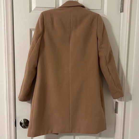 Boohoo Petite Double Breasted Camel Duster Coat - Picture 9 of 11
